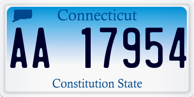 CT license plate AA17954