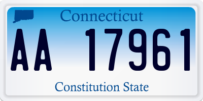 CT license plate AA17961