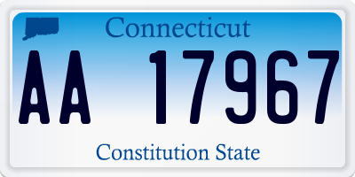 CT license plate AA17967