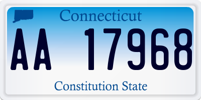 CT license plate AA17968