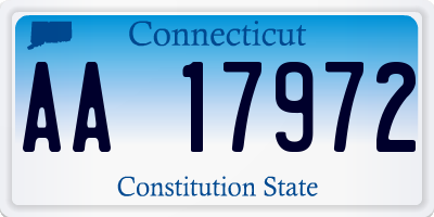 CT license plate AA17972