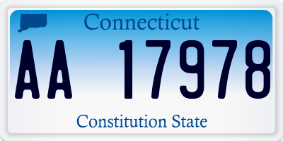 CT license plate AA17978