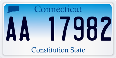 CT license plate AA17982