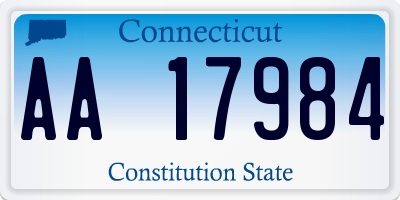 CT license plate AA17984