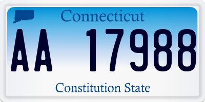 CT license plate AA17988