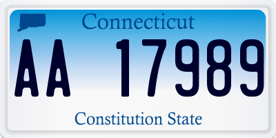 CT license plate AA17989