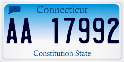 CT license plate AA17992
