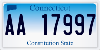 CT license plate AA17997