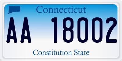 CT license plate AA18002