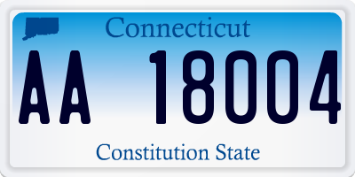 CT license plate AA18004