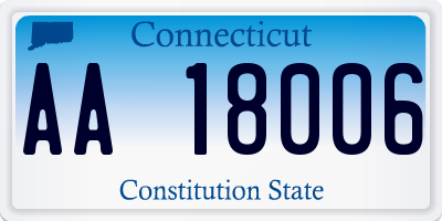 CT license plate AA18006