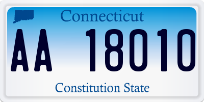 CT license plate AA18010