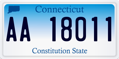 CT license plate AA18011