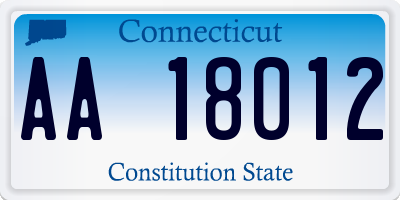 CT license plate AA18012