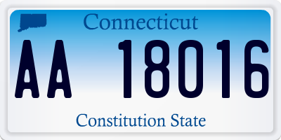 CT license plate AA18016