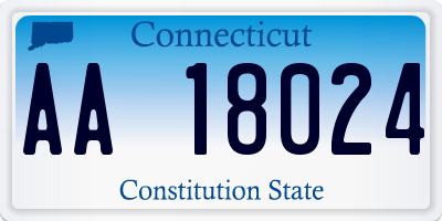 CT license plate AA18024