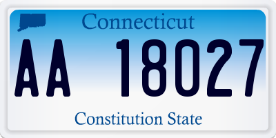 CT license plate AA18027