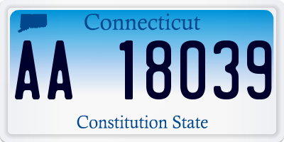 CT license plate AA18039