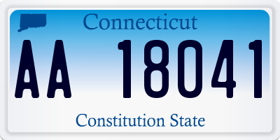 CT license plate AA18041