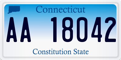 CT license plate AA18042