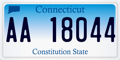 CT license plate AA18044