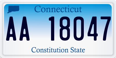 CT license plate AA18047