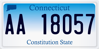 CT license plate AA18057