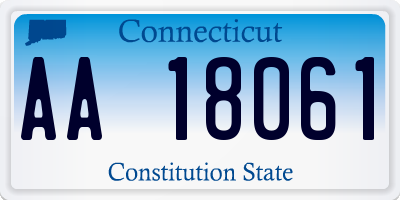 CT license plate AA18061