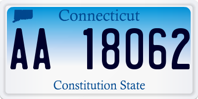 CT license plate AA18062