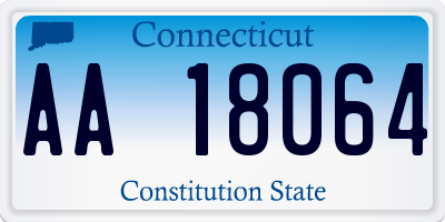 CT license plate AA18064