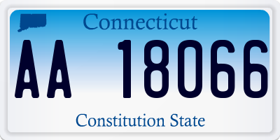 CT license plate AA18066