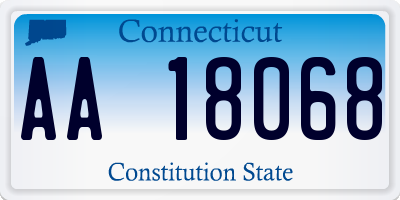 CT license plate AA18068