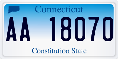 CT license plate AA18070