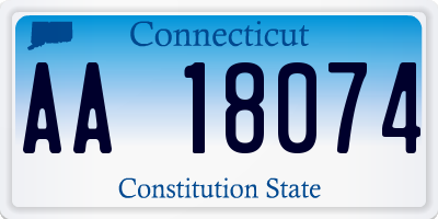 CT license plate AA18074