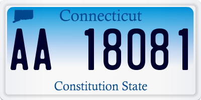 CT license plate AA18081