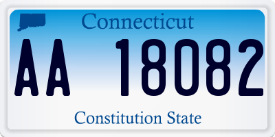 CT license plate AA18082