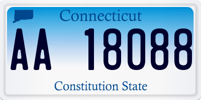 CT license plate AA18088