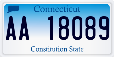 CT license plate AA18089