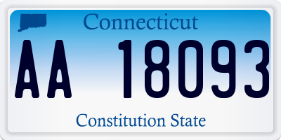 CT license plate AA18093