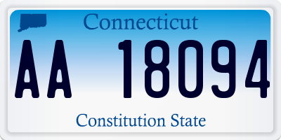 CT license plate AA18094