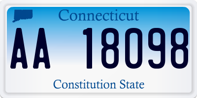 CT license plate AA18098