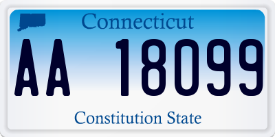 CT license plate AA18099