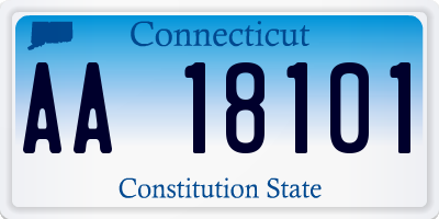 CT license plate AA18101