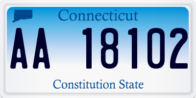 CT license plate AA18102