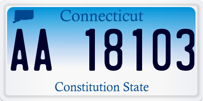 CT license plate AA18103