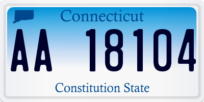 CT license plate AA18104