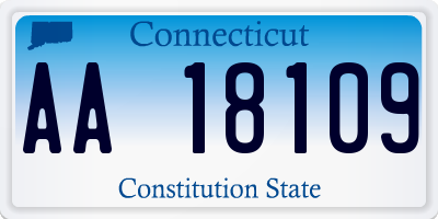 CT license plate AA18109