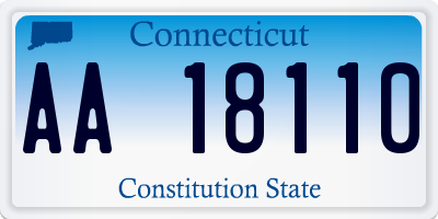 CT license plate AA18110