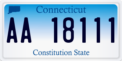 CT license plate AA18111