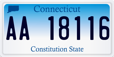 CT license plate AA18116